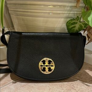 Tory Burch Black Crossbody Bag with Gold Accent